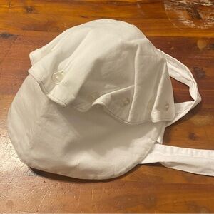 Elegant White Baby Bonnet Size Small